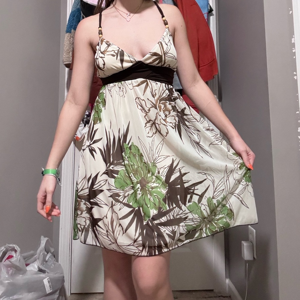Speechless White and Green Sundress